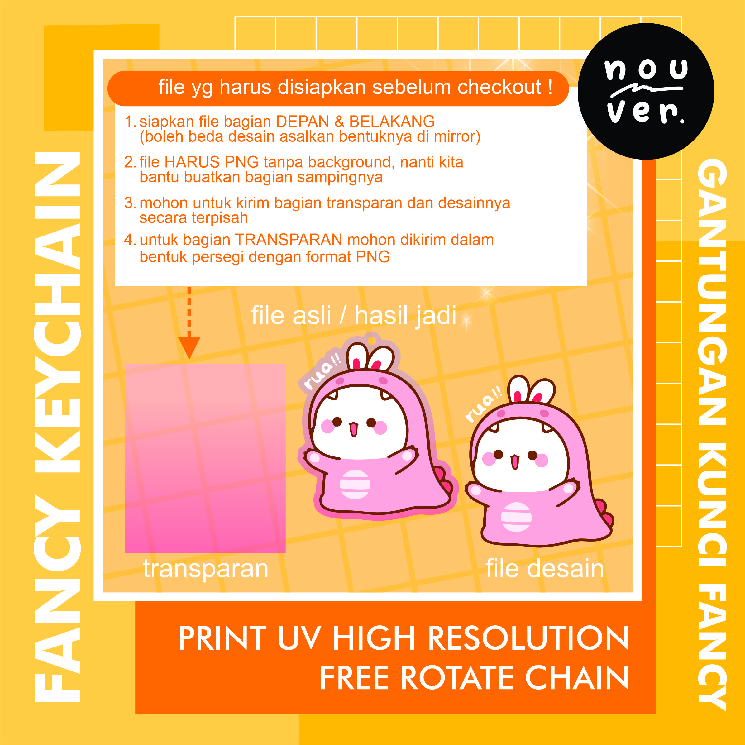 Gantungan Kunci Fancy Keychain Akrilik Custom Nouvershop