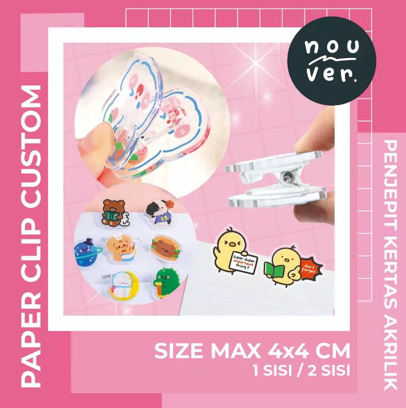Paperclip / Penjepit Kertas Akrilik Custom